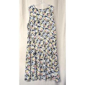 Charter Club Women's Size XXL Sleeveless Colorful Floral Midi Dress Fairycore